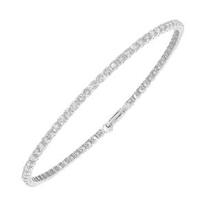 3 Carat 18K White Solid Gold Natural Diamonds Tennis Bracelet